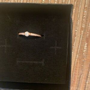 NWOT size 9 Moissanite and rose gold plated ring authentication‎ papers